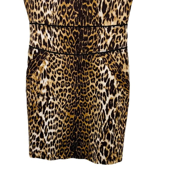 T Tahari Womens Sleeveless Mini Dress Leopard Print Size 6‎ 17" inches - Picture 5 of 5